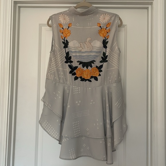 Kashti Embroidered Swan Top Blouse By Sahil Kochhar Size M - Picture 6 of 10